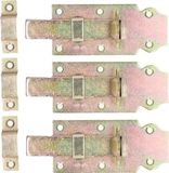 Deltafix schuifslot/hangslotschuif - 3x - 10 x 4.5cm - geel verzinkt staal