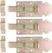 Deltafix schuifslot/hangslotschuif - 3x - 10 x 4.5cm - geel verzinkt staal
