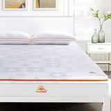 Maxzzz Gel visco-elastische matrastopper, 135 x 190 x 7,5 cm, afneembare hoge dichtheid, geventileerd ontwerp, anti-mijt en ademend