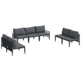 vidaXL Tuinbank Set 7-delig Antraciet Staal