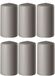 Enlightening Candles Bougie cylindrique/bougie pilier - 6x - sable/gris - D6 x H15 cm - 58 heures de combustion - Bougies épaisses - Pour chandelier ou plateau