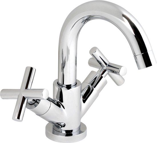 Plieger Cross Wastafelkraan - Chroom - Met Hoge Draaibare Uitloop