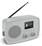 MEDION DAB+ radio met Bluetooth DRE-1 (DAB Plus, FM-radio, druppelbescherming, telescoopantenne, wekker, sluimerfunctie, instelbare display-dimmer, ASA-noodwaarschuwingssysteem), grijs