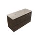 Saniclass Badkamermeubelset - 120x45x63cm - Travertine natuurstenen topblad - zonder kraangat - 2 lades - mat eiken charcoal