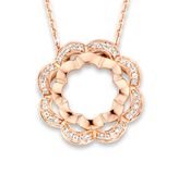 Orphelia ZH-7127/RG - Ketting met hanger bloem - 925 zilver - zirkonia - 45 cm