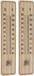 Garden Pro Set van 2x stuks binnen/buiten thermometers hout 22,5 x 5 cm - Temperatuurmeters