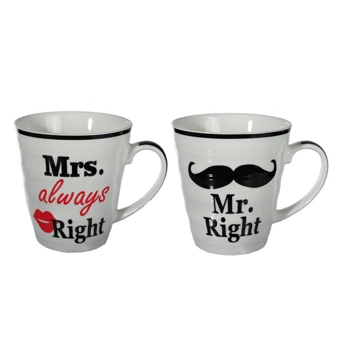 Mikamax Mr. Right en Mrs. Always Right Bekers