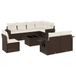 vidaXL 9-delige Loungeset met kussens, polyrattan, bruin