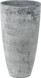 Ter Steege Ts Hoge bloempot/plantenpot vaas gerecycled kunststof/steenpoeder betongrijs dia 29 cm en hoogte 50 cm - Binnen en buiten