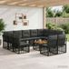 Maison Exclusive - Ensemble de jardin, 12 pièces, 11 places, noir et gris foncé