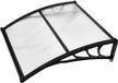 VEVOR Luifel voor Voordeur 965x1017 mm, Aanbouwluifel, Aanbouwluifel met Afwatering en ABS-Beugel, Bescherming Tegen Regen, Sneeuw en Zon, Polycarbonaat Deurluifel voor Veranda en Terras, Transparant