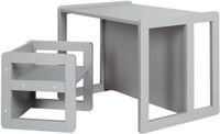 Roba Houten Kinderzitgroep 3-in-1 - Tafel Draaibaar tot Bankje + Krukje - Grijs