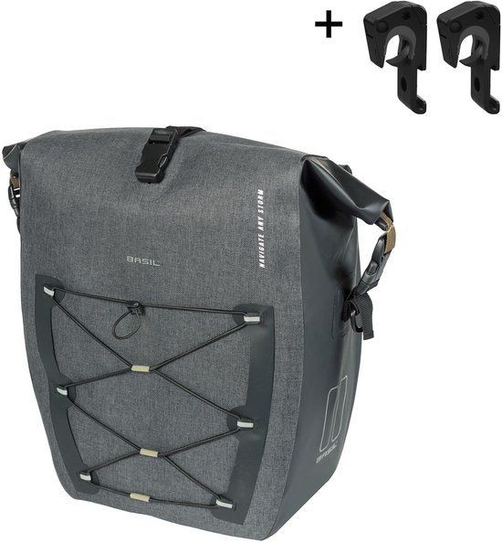 Basil Navigator Storm L enkele tas MIK Hooks 25-31L- zwart