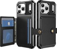 Selected by GSMpunt.nl Apple iPhone 17 Pro Portemonnee Hoesje Geschikt voor Apple iPhone 17 Pro - Back Cover met Pasjeshouder - Telefoonhoesje voor Pinpas - Kaarthouder op Achterkant - Case met Magneet Zwart