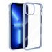 ASOBEAGE Metalen frame hoes voor iPhone 13, stootvast, slank, krasbestendig, vergelingsvrij, transparant (lichtblauw)