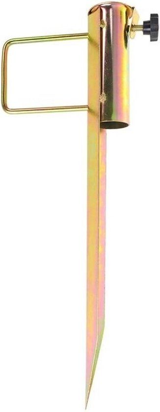 EZMarkt Parasolharing - Grondpen met Handvat - Goud - Extra Lang - 39mm