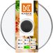 KADAX Glazen Deksel met Siliconen Handgreep, Hittebestendig, Rond, 28 cm, Zwart