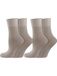 Nur Die Lot de 2 paires de chaussettes confortables en coton fin pour femme (59%) avec bordure confortable sans fil élastique, chaussettes pointues sans pression, Beige/gris, 35-38 EU