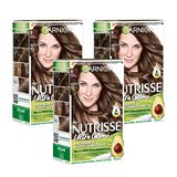 Garnier Nutrisse Permanente verzorgende haarverf met voedende fruitoliën, kleuring met 8 weken houding, ultra crème tint, 50 mokka lichtbruin