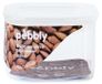 Pot de stockage en verre carré haut avec couvercle en bambou, 500 ml