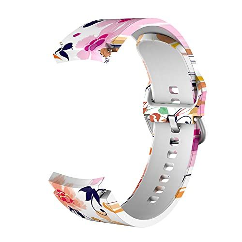 Systems Panda Systems Armband flexibel silicone 20 mm voor Samsung Galaxy Watch 4 met bloemenpatroon