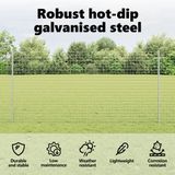 vidaXL Ingegraven hekpalen 5 stuks zilver 140 cm Gepoedercoat staal