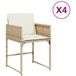 Bol Fauteuils de jardin 4 pcs avec coussins poly rotin beige