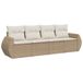 vidaXL 4-delige Loungeset met Kussens, Poly Rattan, Beige