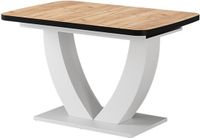 Vicco Eettafel Fenaro, Goudkleurig Eiken/Wit, 120-160 x 80 cm Uitschuifbaar