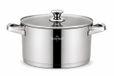 Swiss Haus® EC28 Casserole Avec Couvercle - Ø28 cm / 9.8L Soupe En Inox - Sans PFAS - Convient Pour Induction - Lave-vaisselle - Résistant Au Four Jusqu'à 260°C - Inox