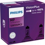 Philips VisionPlus 12972VPC2 H7 Halogeen Mistlamp, Grootlicht, Dimlicht 55W 1500lm 12V 2 Stuks