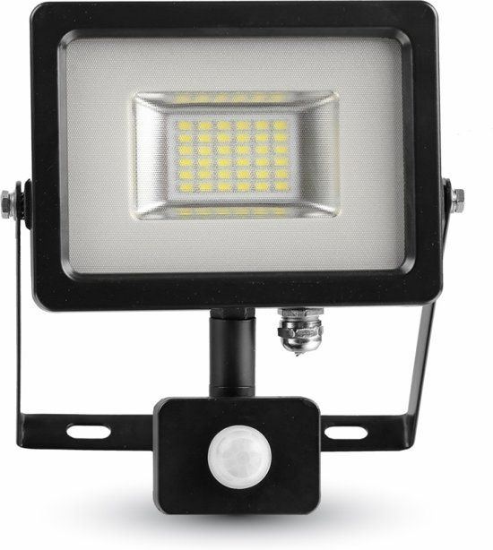 V-tac VT-20-S-Z LED schijnwerper met sensor - 20 W - 1600 Lumen - 4000K - zwart