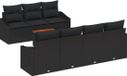 vidaXL Tuinbank - Set - 8 - st - Zwart - poly - rattan