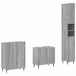 vidaXL - 3-delig - badkamerkast - set - ZWOLLE - Grijs - Sonoma - Bewerkt - hout