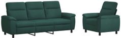 vidaXL Canapé 2 places Tissu Vert foncé