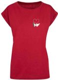 Mister Tee Kicks Love Extended Shoulder Dames T-shirt Bordeaux Rood Maat M