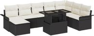 vidaXL Banc de jardin - Set - 9 - pièces - Noir - et - Crème