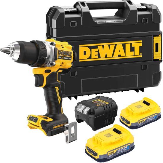 DeWALT DCD800E2T Accu Schroefboormachine 18V XR POWERSTACK | Incl. 2x 1.7Ah Accu & TSTAK Koffer