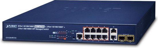Planet networking & Communication Planet GS-5220-8P2T2S Managed L2+ Gigabit Ethernet PoE+ Network Switch