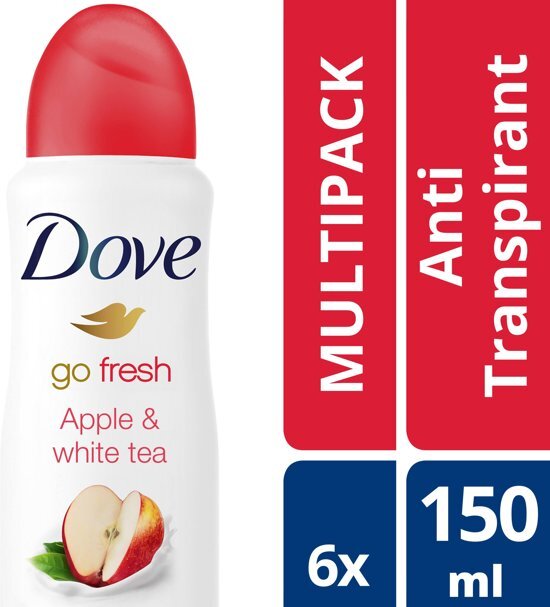 Dove Women Deodorant - Apple and White Tea - 150ml - 6 stuks - voordeelverpakking