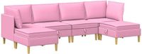 vidaXL Modulaire bankset met opslag 6-delig Roze Stof