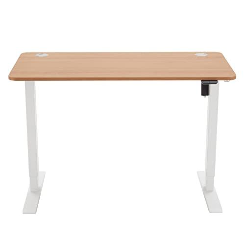 Movian Amazon Brand Electric in hoogte verstelbaar staand bureau, Beech Top en White Frame, 120 x 60 cm