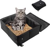 Markenlos Wan GmbH Kattenbak reisstrooisel - draagbaar kattentoilet voor katten - licht en lekvrij - zwart