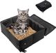 Markenlos Wan GmbH Kattenbak reisstrooisel - draagbaar kattentoilet voor katten - licht en lekvrij - zwart