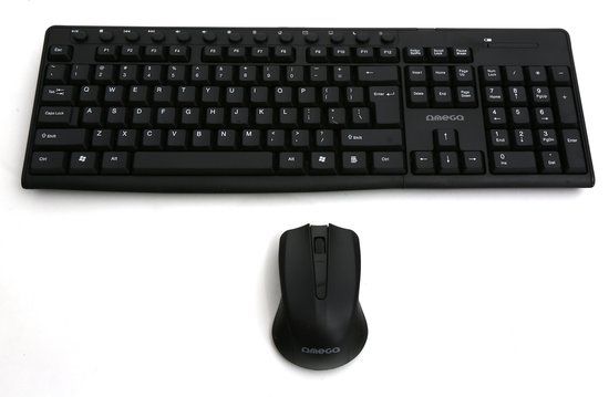 Omega OKM071B Draadloos Toetsenbord en Muis Set - QWERTY US - Zwart