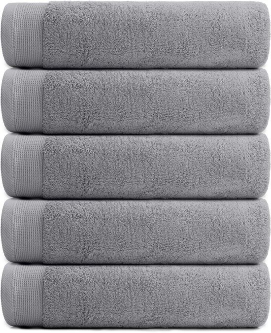 RELAKZ Handdoeken Set 7 Stuks 50x100 cm Glacier Grey - 700 GSM - Katoen - Luxe, Zacht en Hoog Absorberend