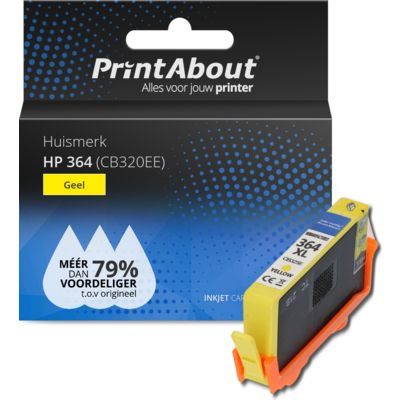 PrintAbout Huismerk HP 364 (CB320EE) Inktcartridge Geel - Compatibel