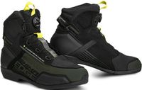 SHIMA Edge Vented Motorschoenen - Zwart/Groen - Leer - Heren - Maat 43