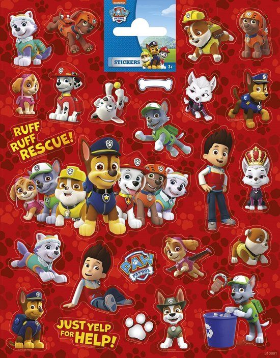 Paw Patrol Stickers - 1 Sheet - Funny Products