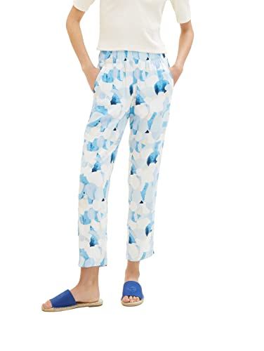 TOM TAILOR Dames 1036632 broek - 32135-Blue Shapes Design - 38W / 28L